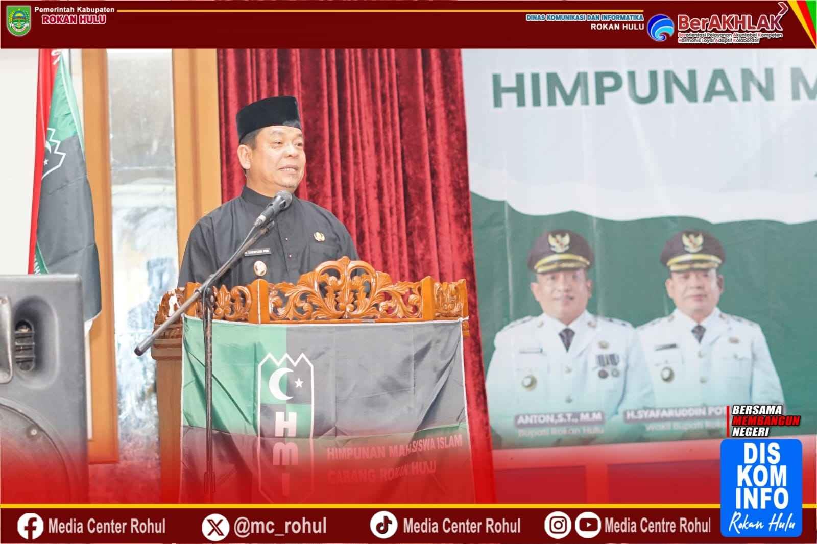 WAKIL BUPATI ROKAN HULU HADIRI PELANTIKAN PENGURUS HMI CABANG ROKAN HULU PERIODE 2025–2026