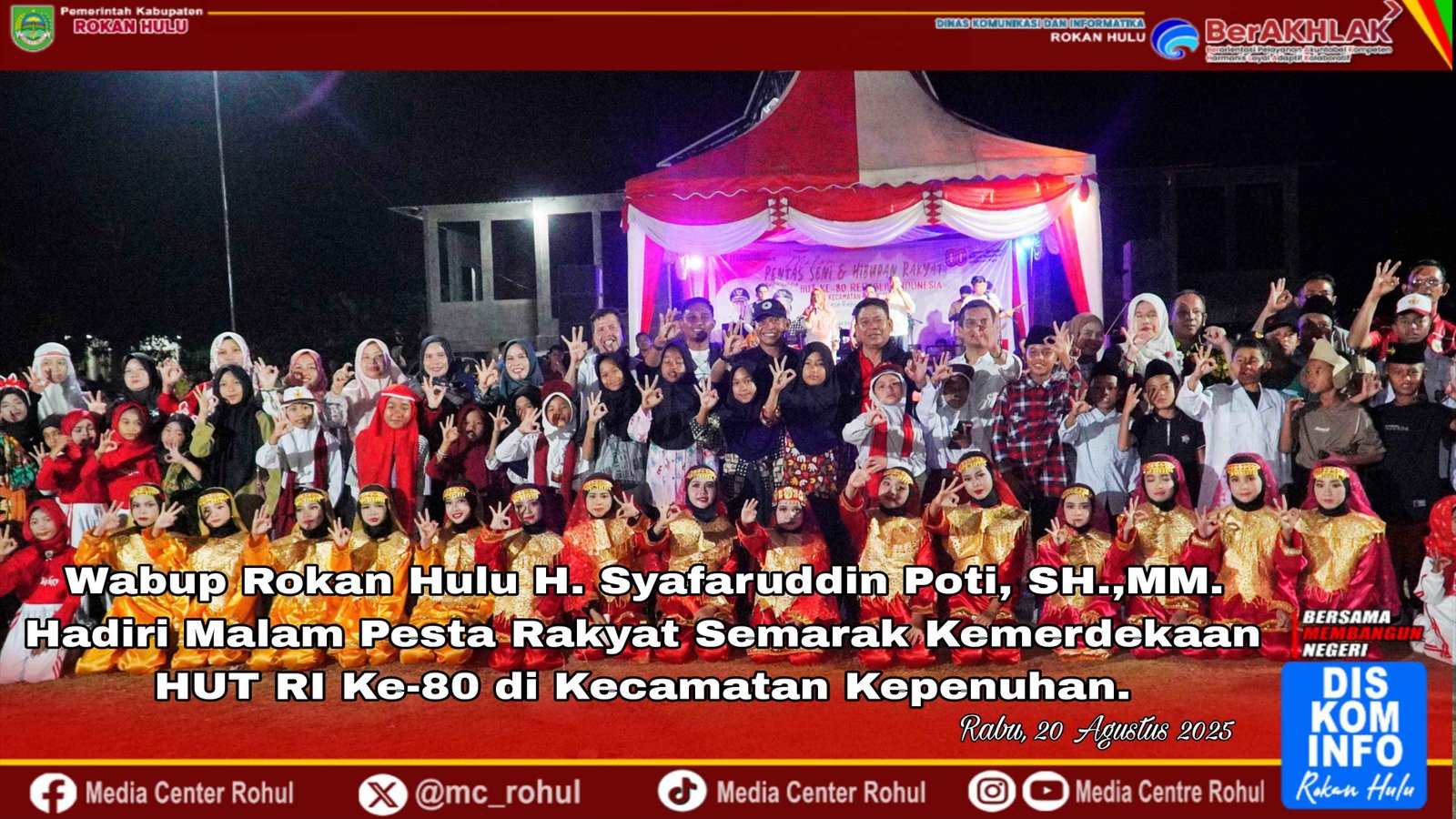 Kecamatan Kepenuhan Hulu Gelar Hiburan Rakyat Semarak Kemerdekaan RI Ke-80