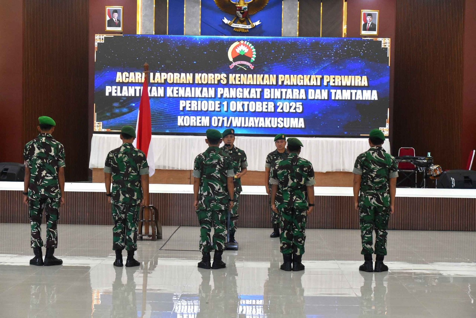 Korem 071/Wijayakusuma Gelar Upacara Kenaikan Pangkat Periode 1 Oktober 2025