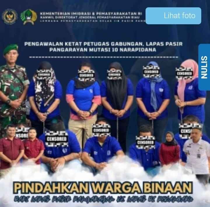 Pengawalan Ketat Petugas Gabungan,  Lapas Pasir Pangarayan Mutasi 10 Narapida 