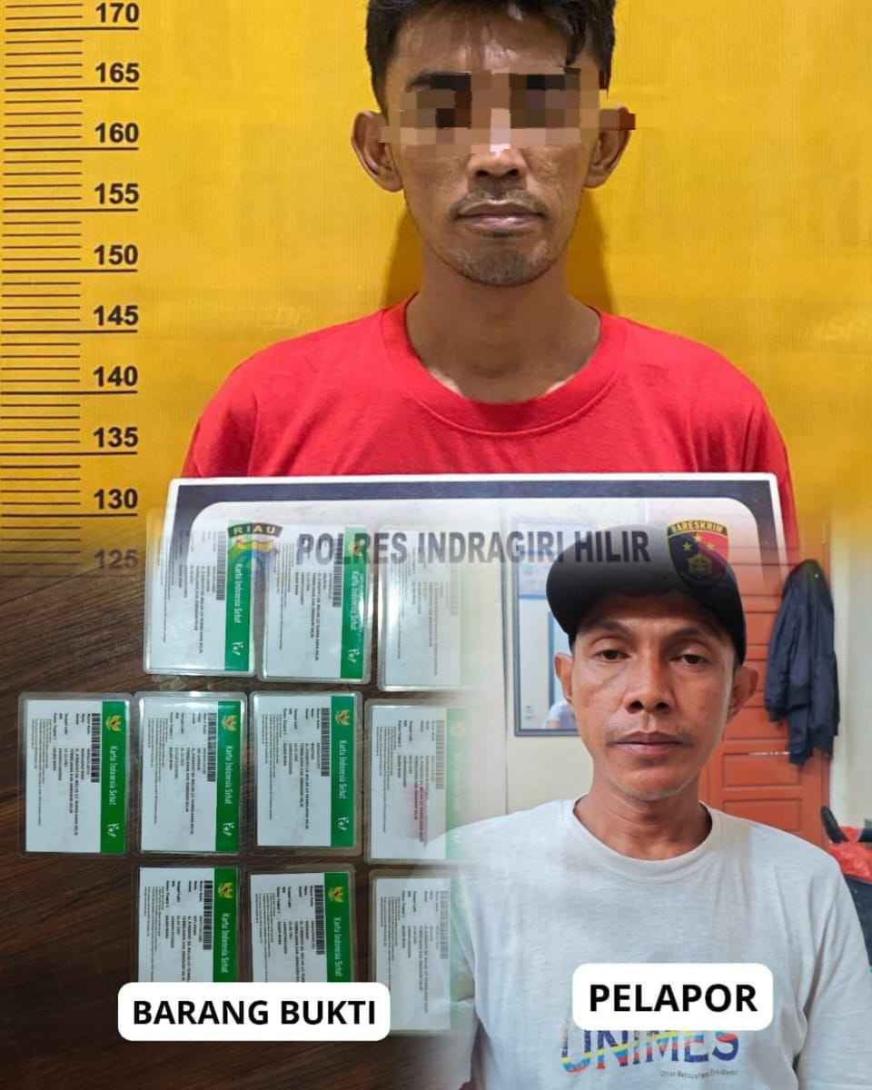 POLRES INDRAGIRI HILIR BERHASIL AMANKAN PELAKU PENIPUAN PEMBUATAN KARTU INDONESIA SEHAT PALSU