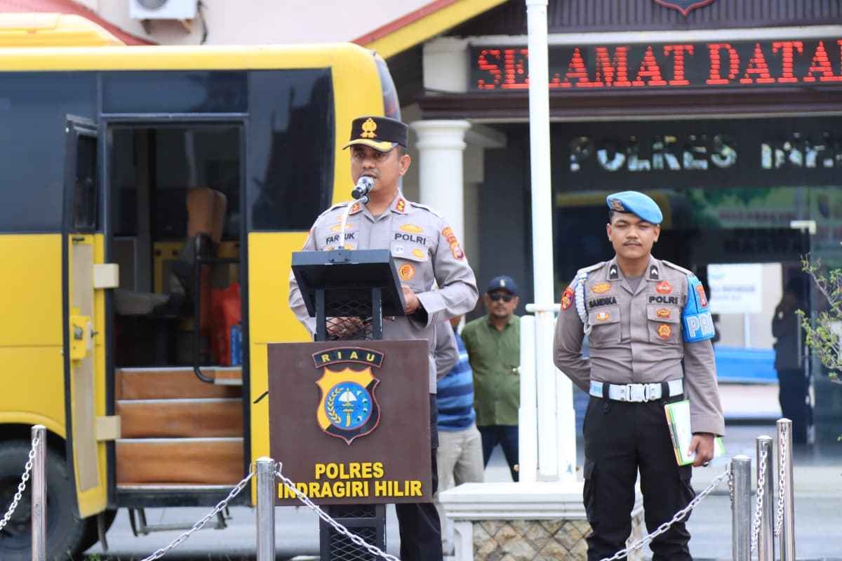 Kapolres Inhil Pimpin Apel Pelepasan Tim Raga untuk Pelatihan di SPN Polda Riau