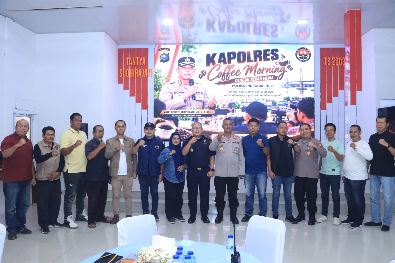 Kapolres Inhil Gelar Coffee Morning Bersama Media, Sosialisasikan Program Perlinsos Digital