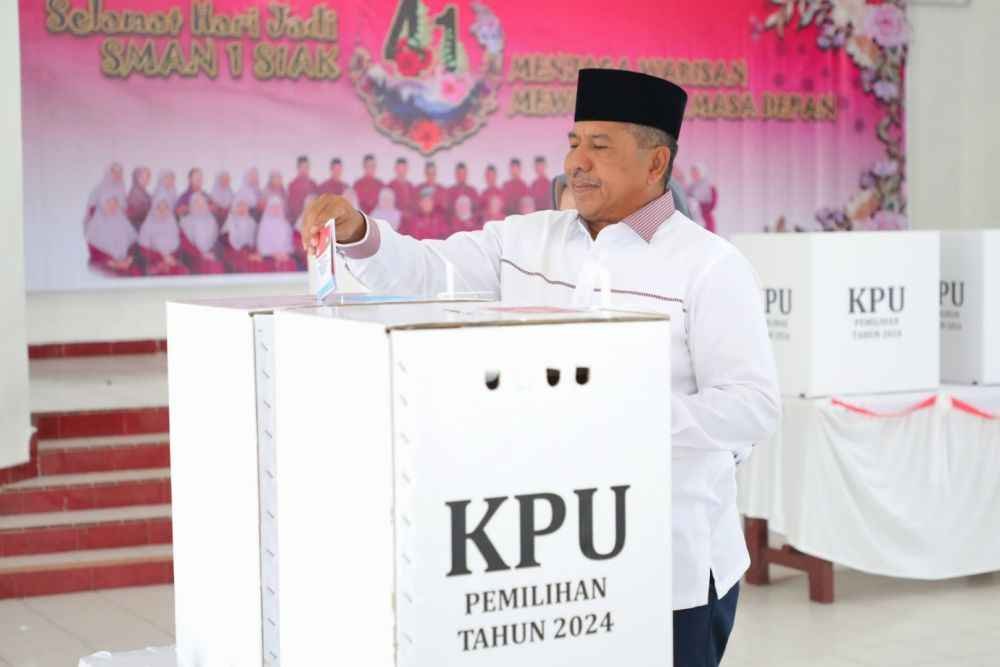 Bupati Alfedri menyatakan,  Pilkada Serentak di Kabupaten Siak Berjalan Lancar